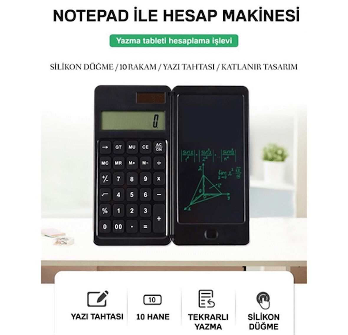 LivX Solar Hesap Makinesi 6 İnç LCD Yazı Tahtası ve Kalem Çok