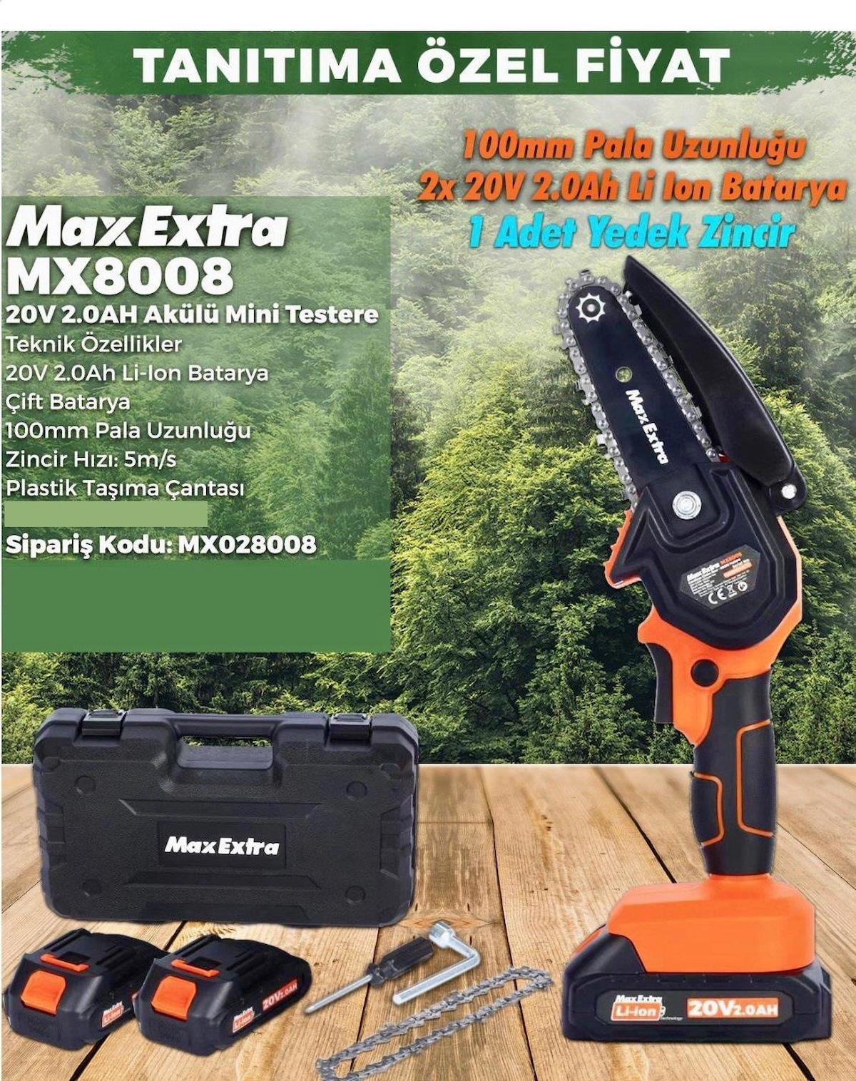 Max Extra MX8008 Akülü Mini Testere 20 v. 2.0 ah