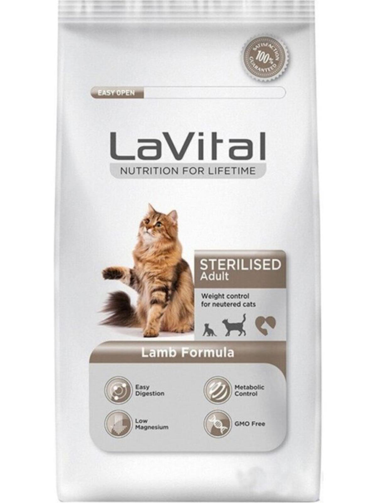 La Vital Cat Adult Sterilised Lamb Kuzu Etli Kısırlaştırılmış Yetişkin Kedi Maması 12 Kg