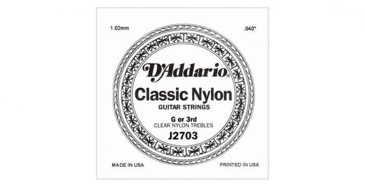 D'addario J2703 Klasik Sol Tek Tel Clear Nylon Normal Tension Sol