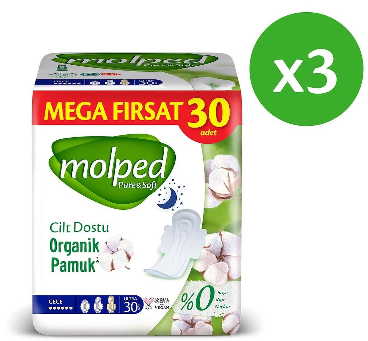 Molped Ultra Gece Hijyenik Ped 3x30 Adet