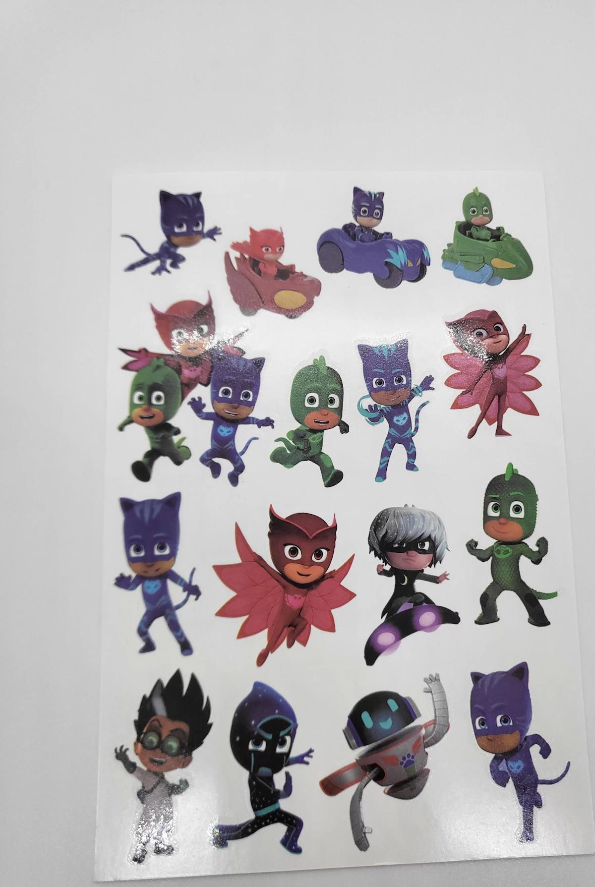 Pj Masks Kedi Çocuk, Kertenkele, Baykuş Kız, Romeo, Ay Kızı Geçici Dövme