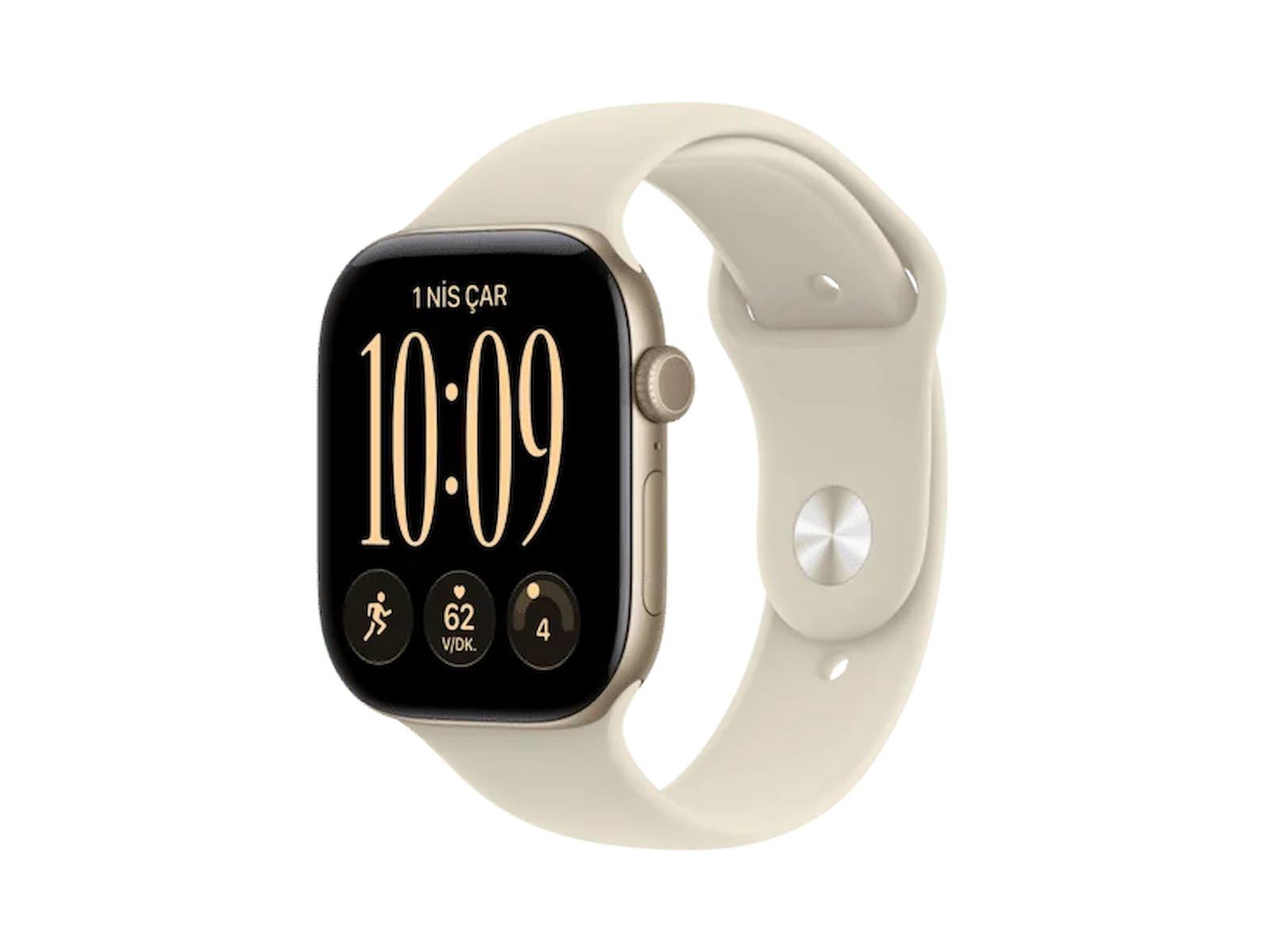 APPLE Watch Series 12 GPS 42mm – Açık Altın Alüminyum Kasa – Kum Spor Kordon – S/M