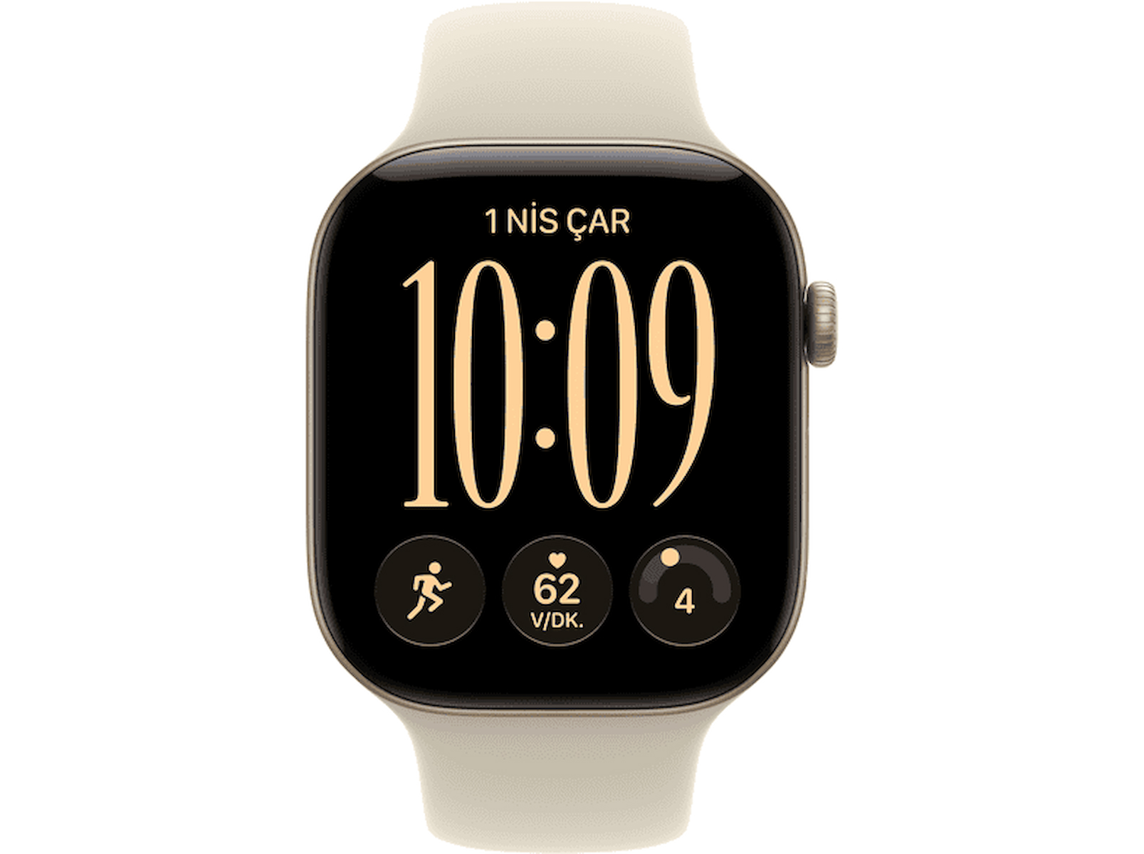 APPLE Watch Series 12 GPS 42mm – Açık Altın Alüminyum Kasa – Kum Spor Kordon – S/M
