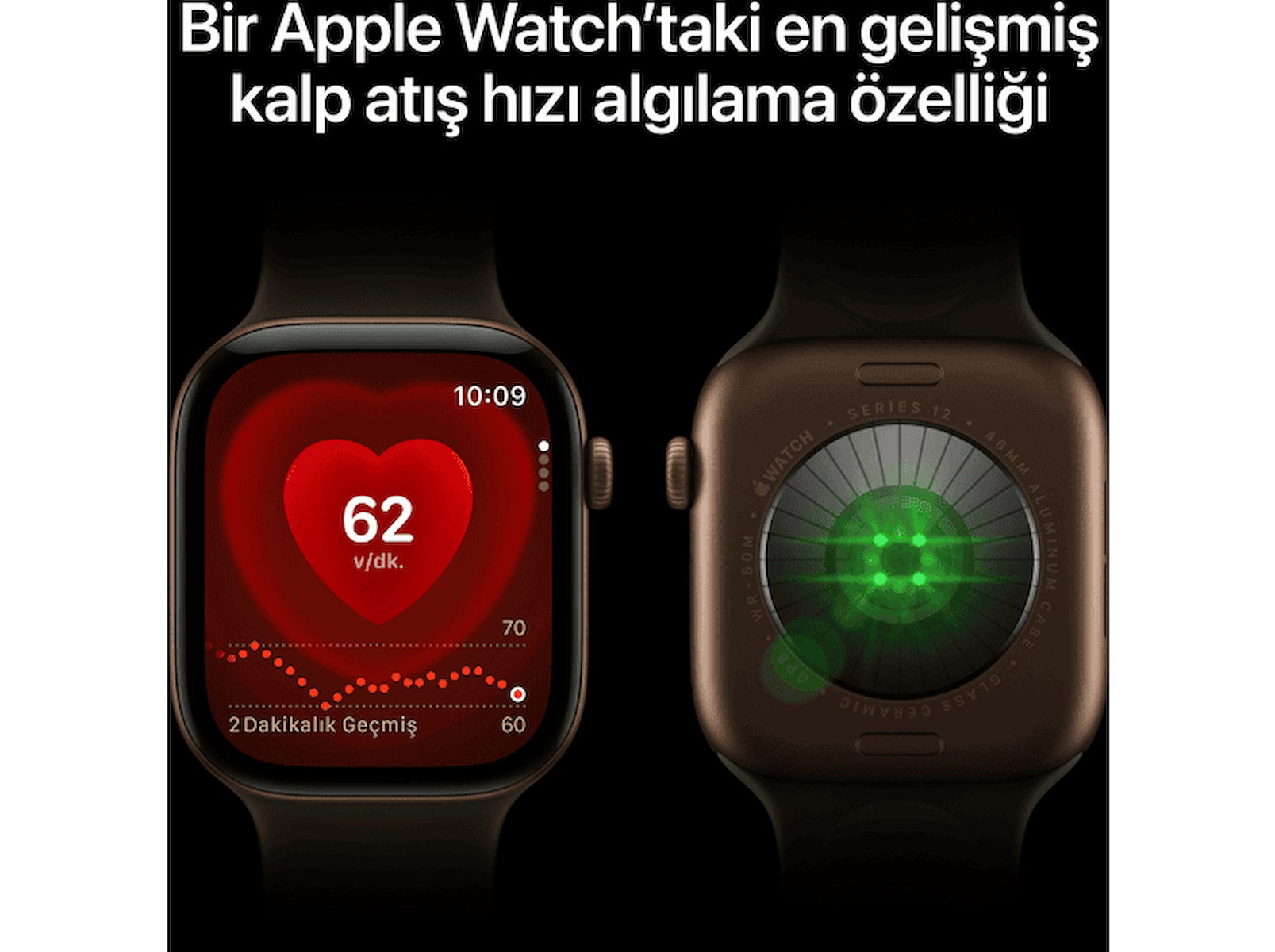 APPLE Watch Series 12 GPS 42mm – Açık Altın Alüminyum Kasa – Kum Spor Kordon – S/M