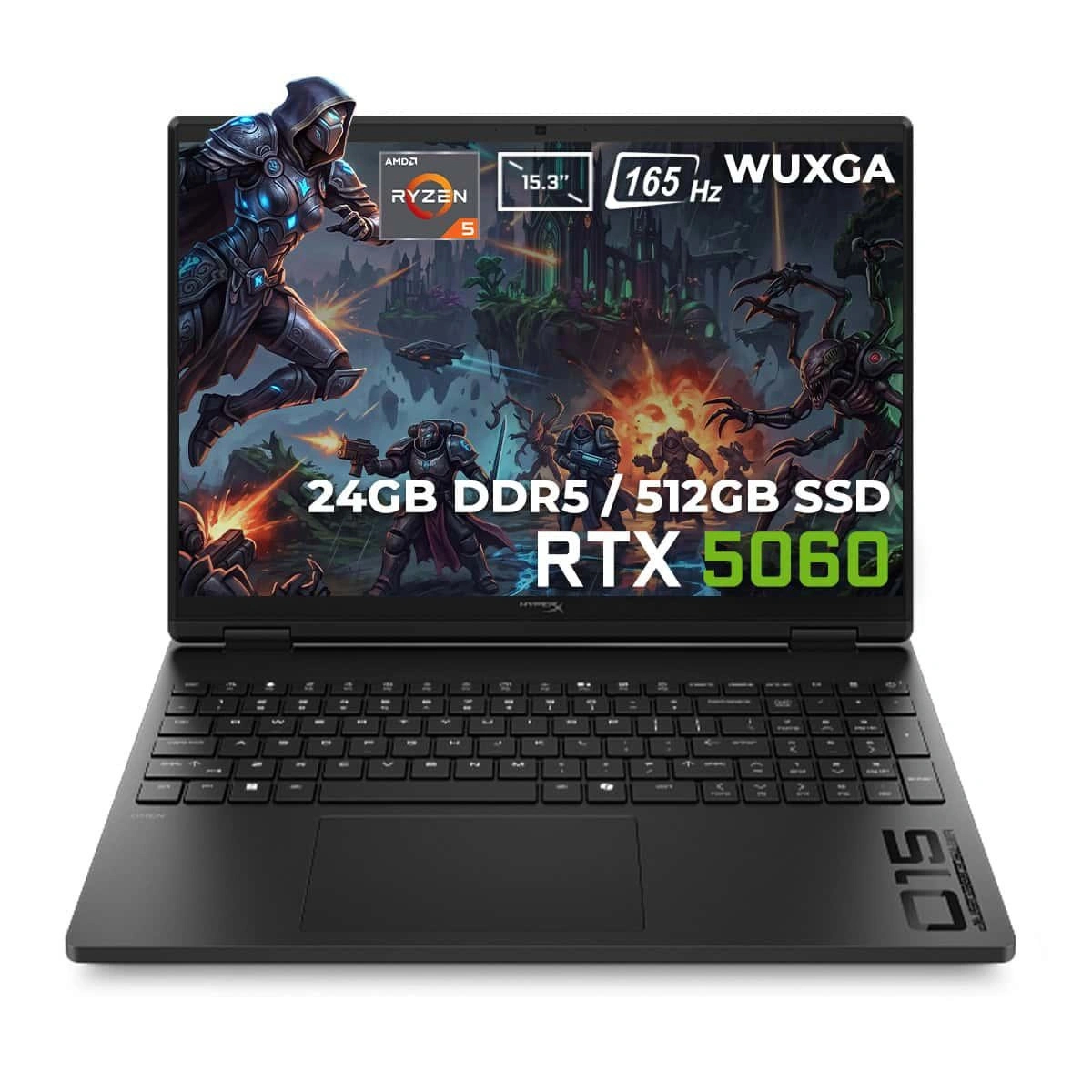 HP HyperX OMEN 15-gb0003nt AMD Ryzen 5-240 GeForce RTX 5060 8GB GDDR7 24GB DDR5 512GB SSD 15.3 inç WUXGA 165Hz 6.5ms IPS W11 Home Gaming Laptop (D2QV8EA)