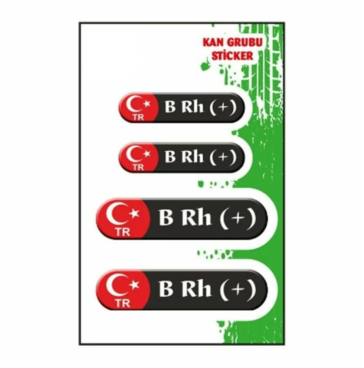 Wolf Kan Grubu B Rh(+) Siyah Dörtlü Damla Etiket