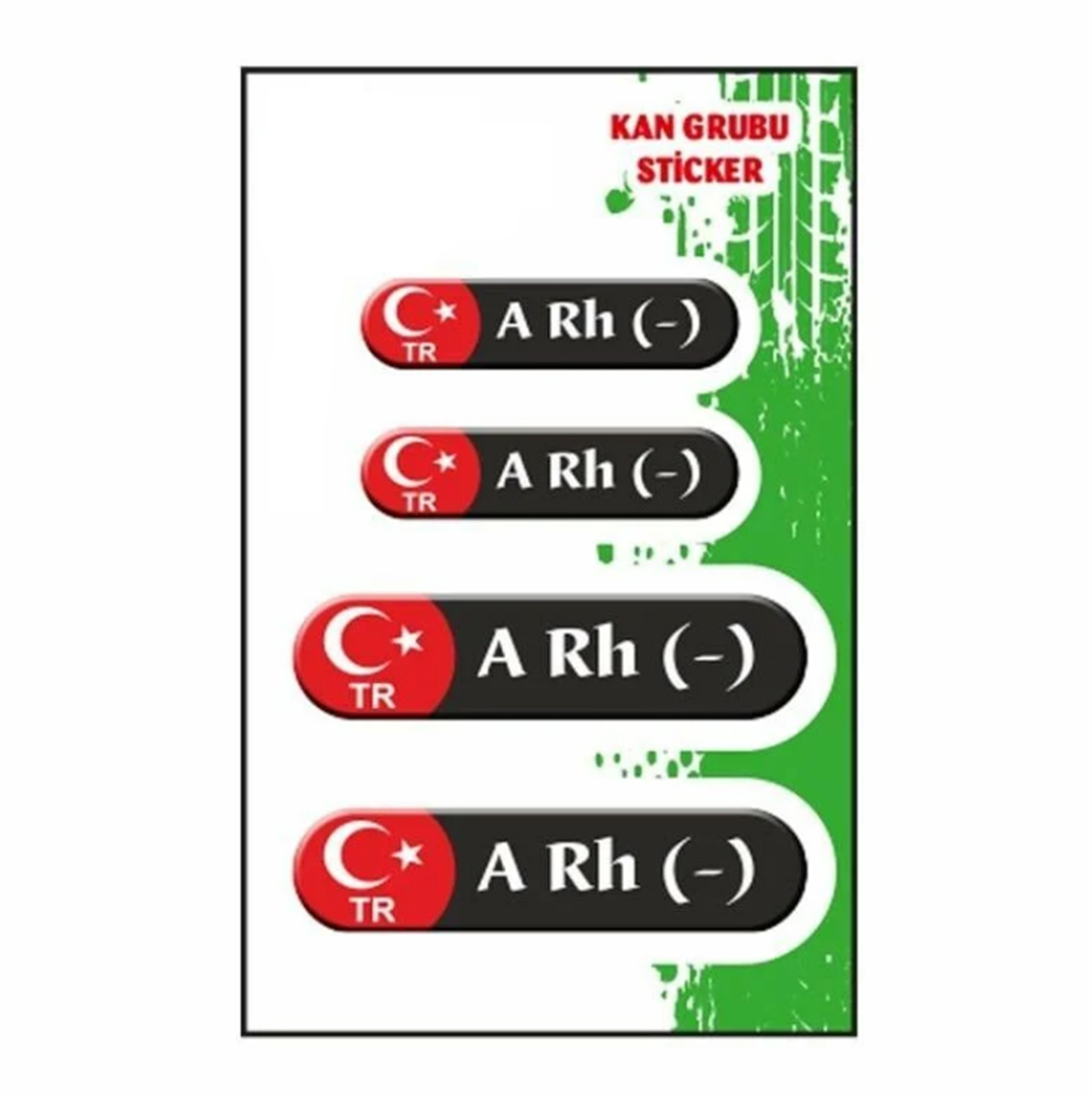 Wolf Kan Grubu A Rh(-) Siyah Dörtlü Damla Etiket