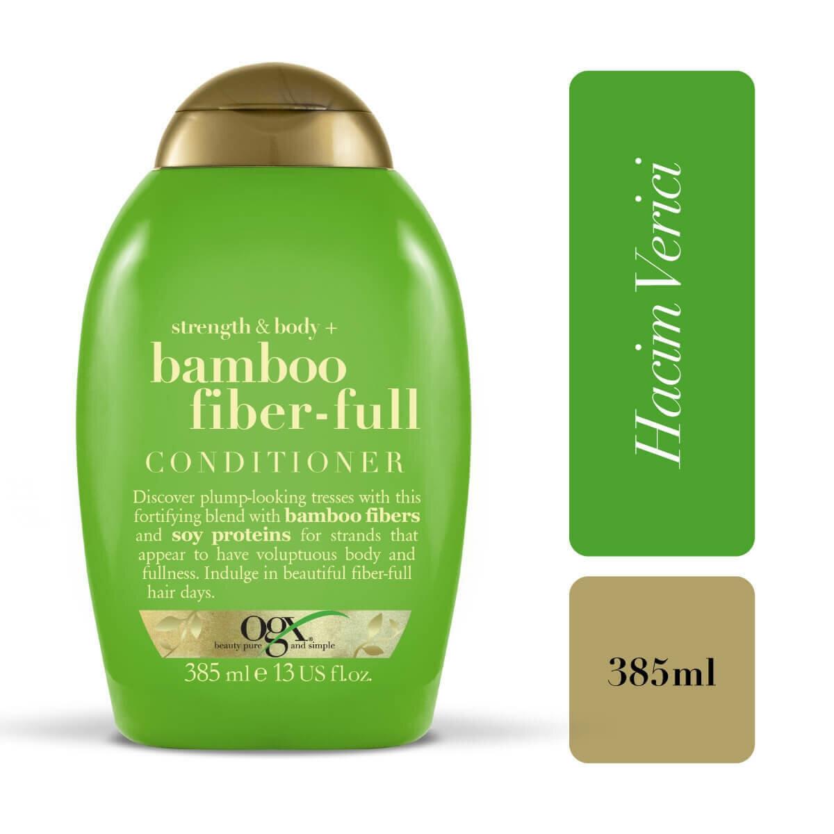 Ogx Bamboo Fiber-Full Besleyici Tüm Saç Tipleri İçin Sülfatsız Bakım Yapan Saç Kremi 385 ml