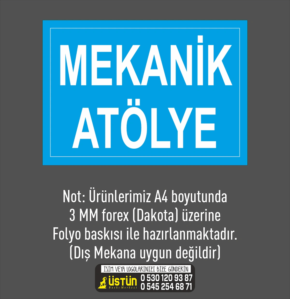 İŞ GÜVENLİĞİ LEVHASI MEKANİK ATÖLYE