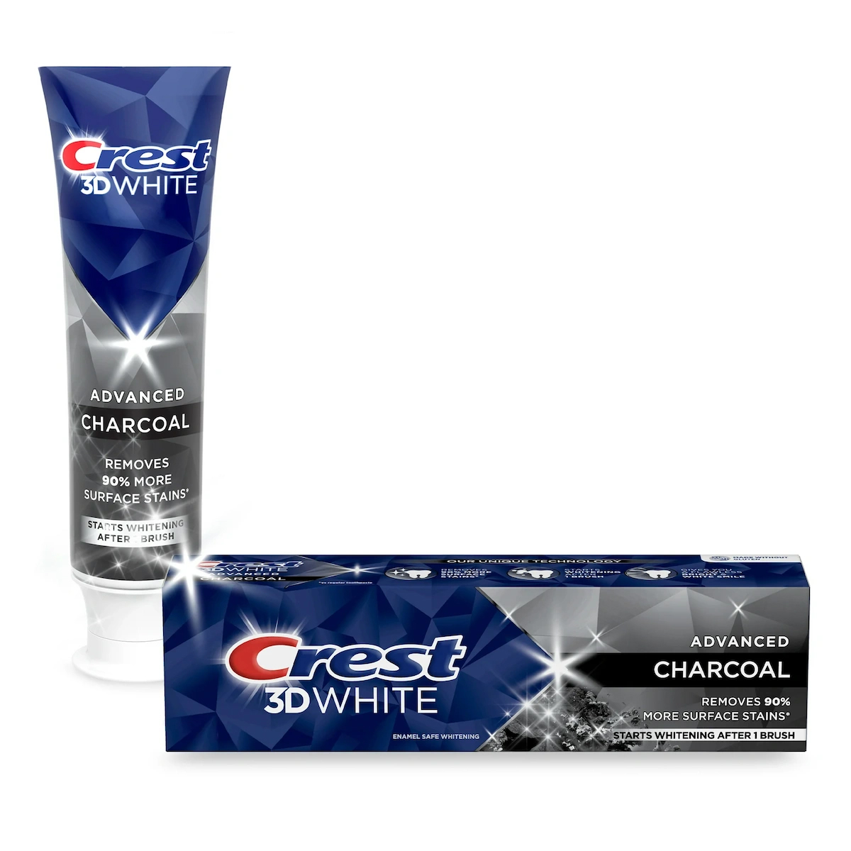 CREST 3D WHITE ADVACED CHARCOAL 107GR