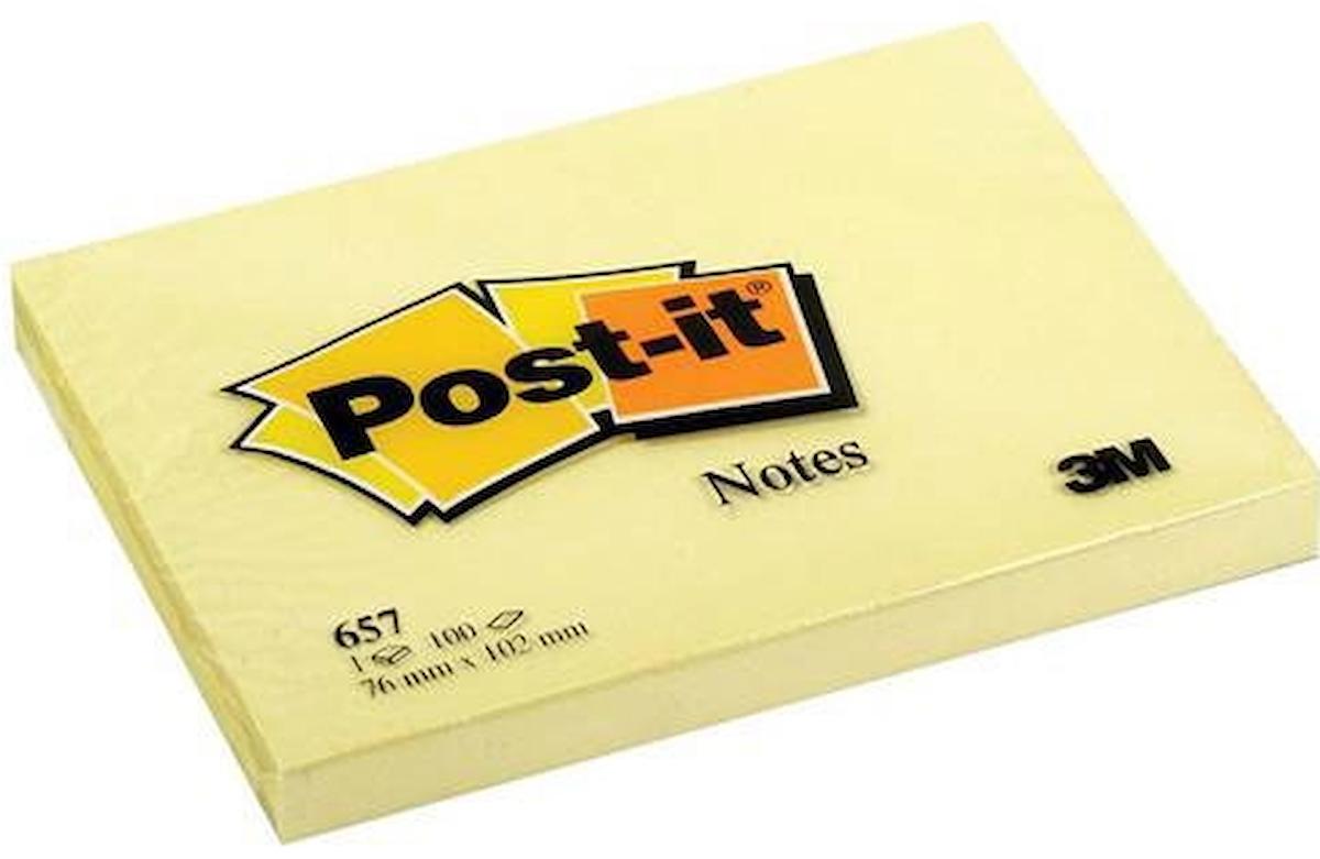 POST-IT YAPIŞKANLI NOT KAĞIDI SARI 76X102MM 657