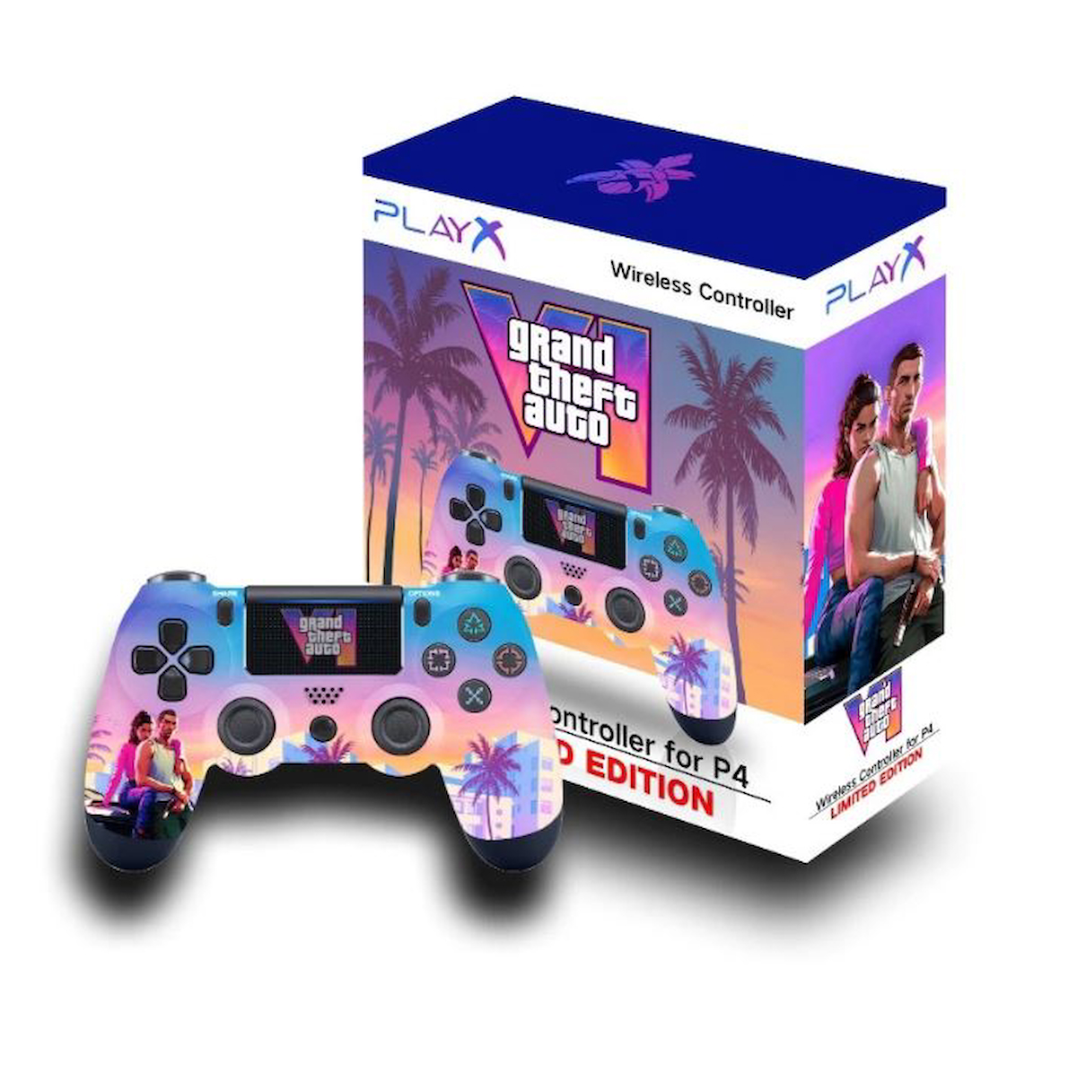 KONSOL PLUS PS4 DUALSHOCK 4 KABLOSUZ GTA 6 DESENLİ