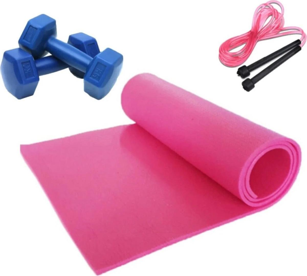 Tosima Pilates Seti 1 kg Dambıl Pilates Minderi Atlama Ipi SET7258792593313