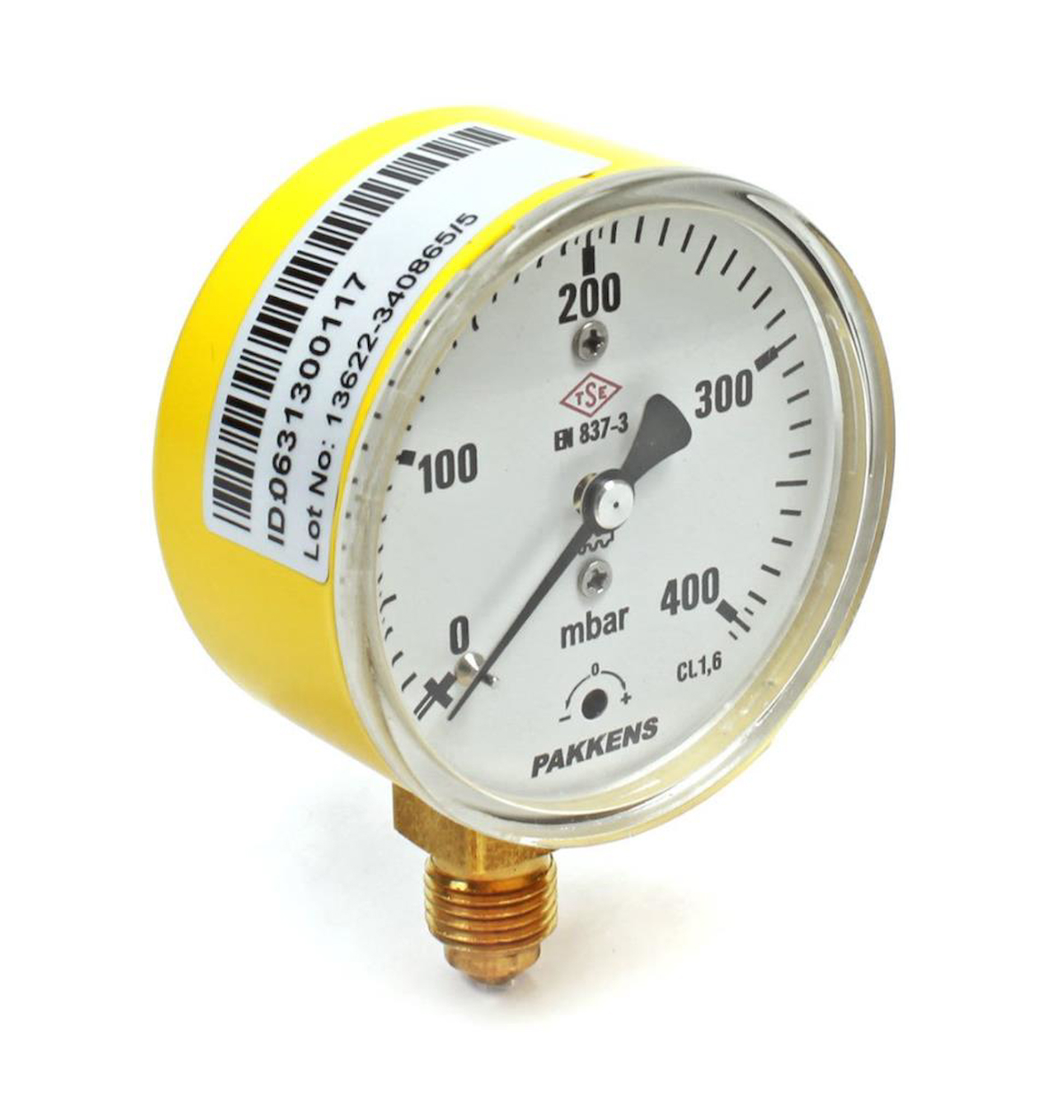 Pakkens 0-400 mBar 63 mm Alttan Bağlantılı Kapsül Diyaframlı Doğalgaz Manometresi CL1,6 G 1/4''