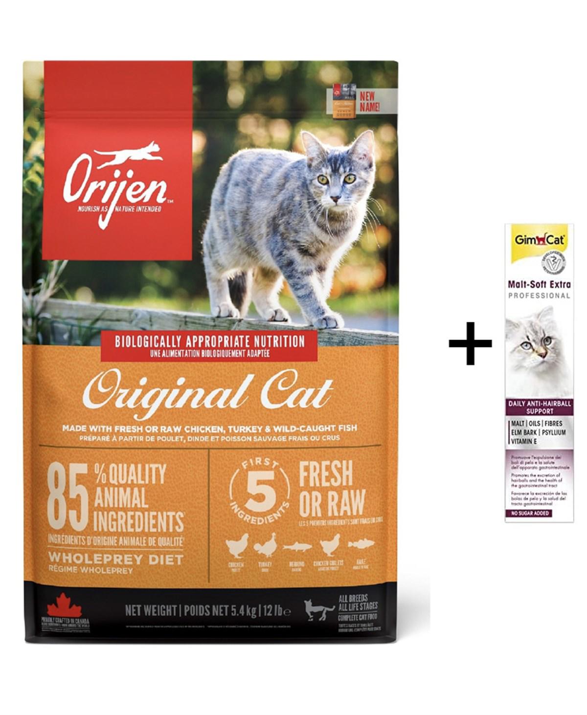 Orijen Cat Kitten Tahılsız Yavru Kedi Maması 5,4 Kg + (Gimcat Malt Extra 100 g)