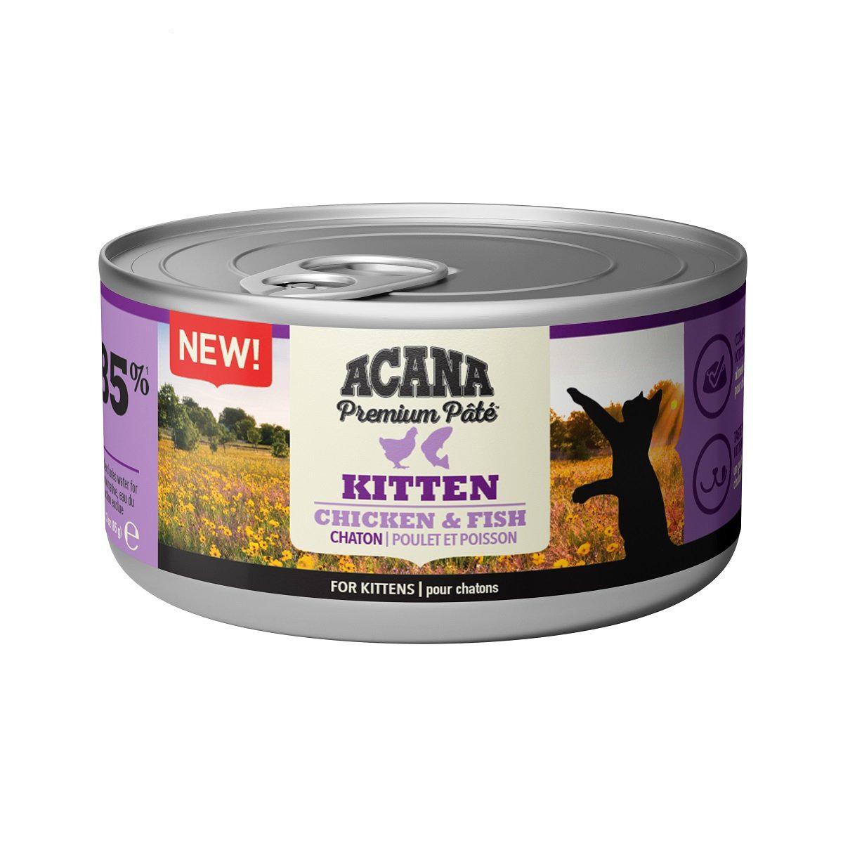 Acana Premium Pate (Ezme) Tavuklu ve Balıklı Yavru Kedi Konservesi 85 Gr