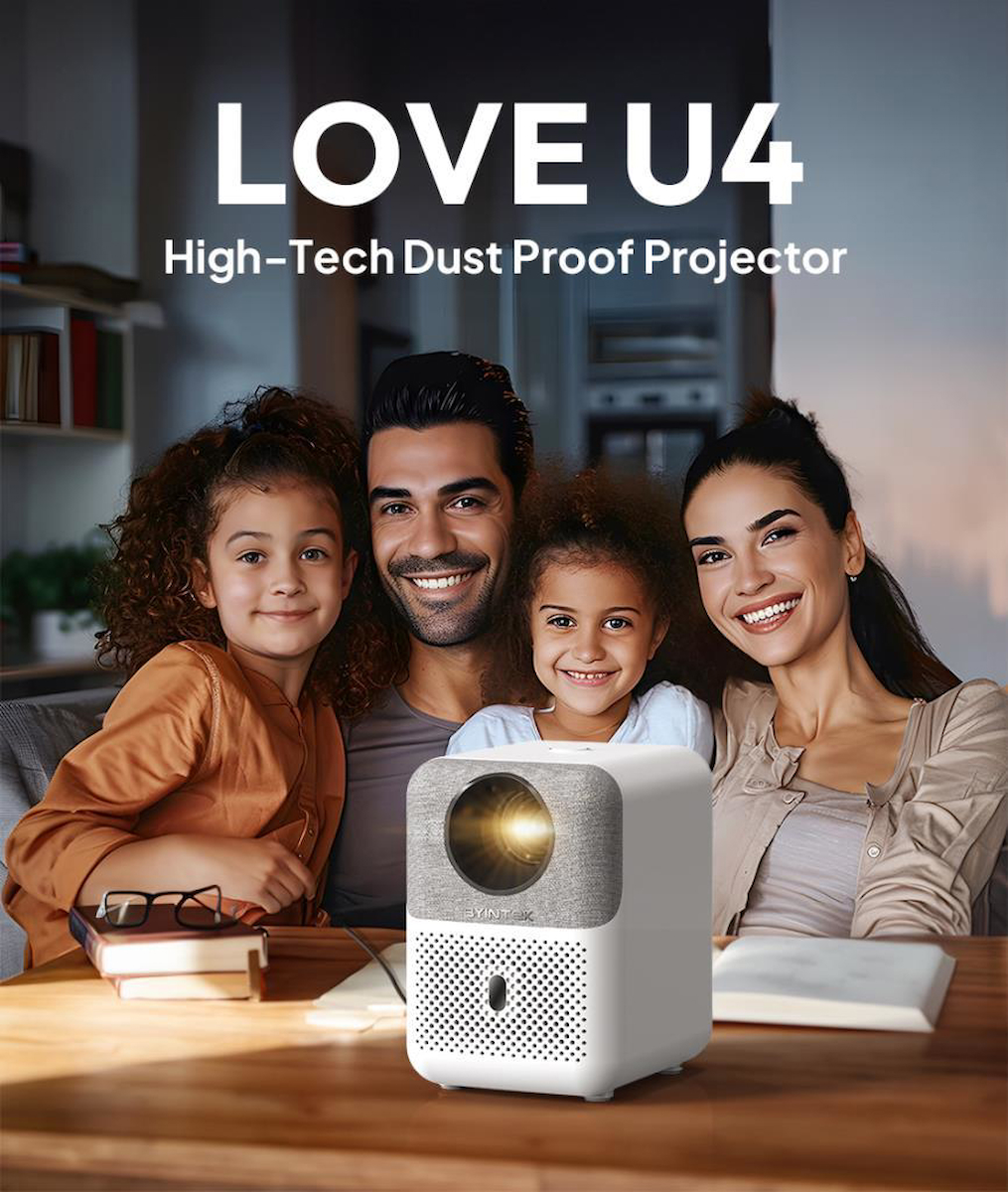 Byintek U4 300 ANSI Android Ev Sinema Sistemi Full HD Projeksiyon Cihazı Wi-Fi