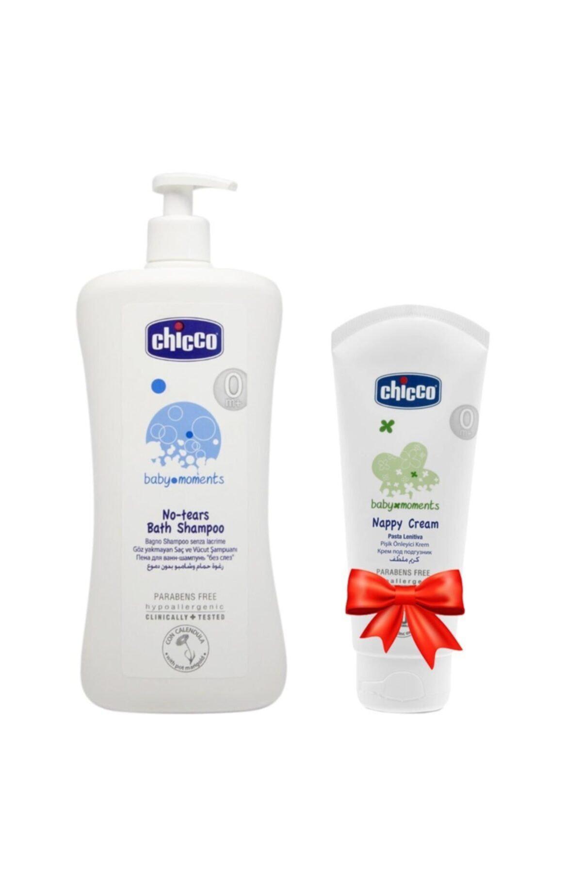 Chicco Baby Moments Göz Yakmayan Saç ve Vücut Şampuanı 750 ml + Pişik Önleyici Krem