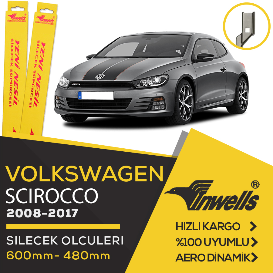 Volkswagen Scirocco Muz Silecek Takımı (2008-2017) İnwells