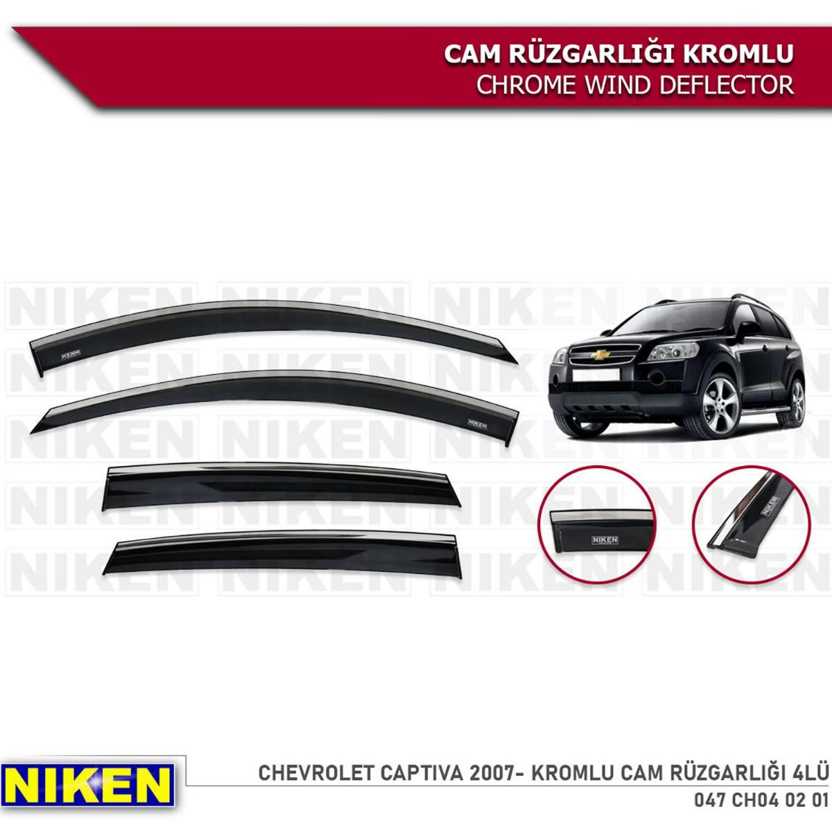 Chevrolet Captiva Kromlu Cam Rüzgarlığı 4'lü Set (2007-2013) Niken