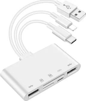 LİGHTNİNG-TYPE C- USB 3.0  ÇOKLAYICI MİCRO SD- SD KART OKUYUCU