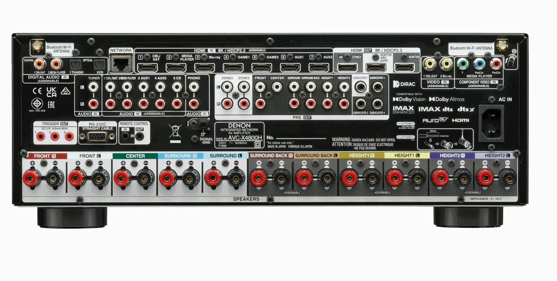 Denon AVC-X4800H 9.4 8K HDR ATMOS AV Receiver