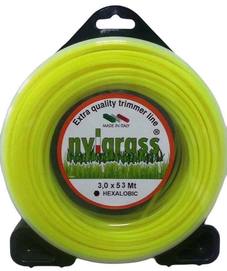 Nylgrass Sarı Altıköşe Tırpan Misinası 3.0 mm 53 mt