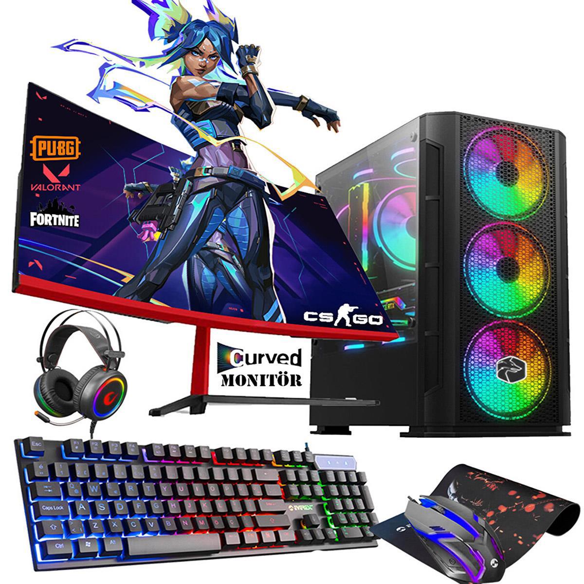 Zeiron Tsx10 i5-3470 16GB 256GB SSD+1TB HDD Rx580 8GB 256Bit 23.8″ Curved Masaüstü Oyuncu Bilgisayarı