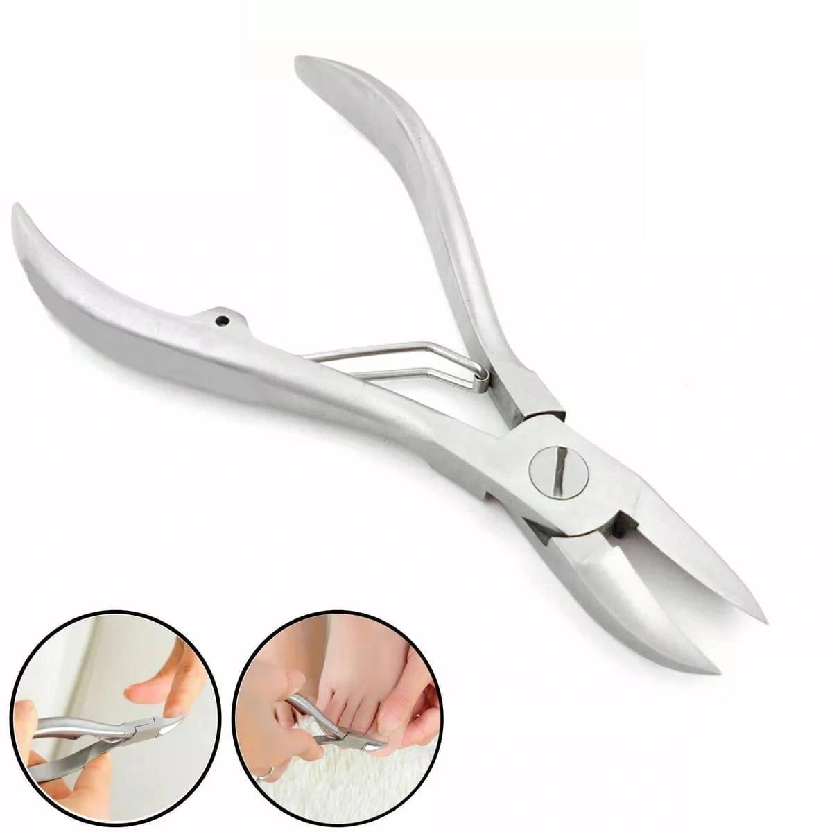 Mecno Beauty MB-TIM-003 Keskin Kenarlı Tek Yaylı Profesyonel Paslanmaz Çelik Tırnak Kesici - Metalik Gri