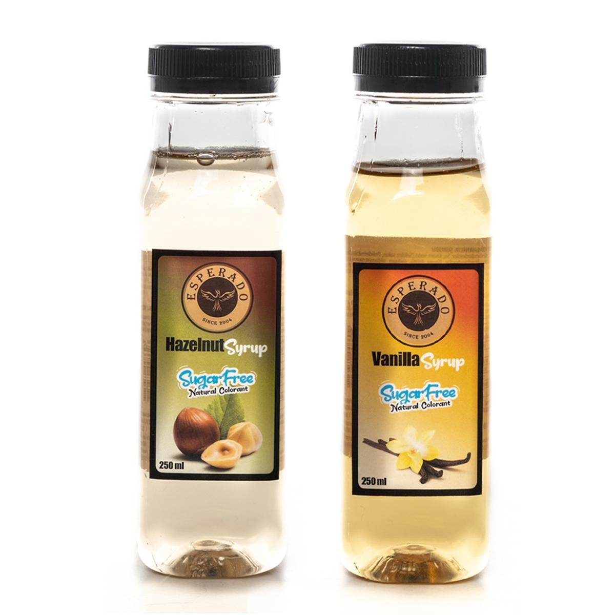 ESPERADO - KAHVE ŞURUP SETİ-VANİLYA*FINDIK -ŞEKERSİZ-ZERO-250 ML X 2