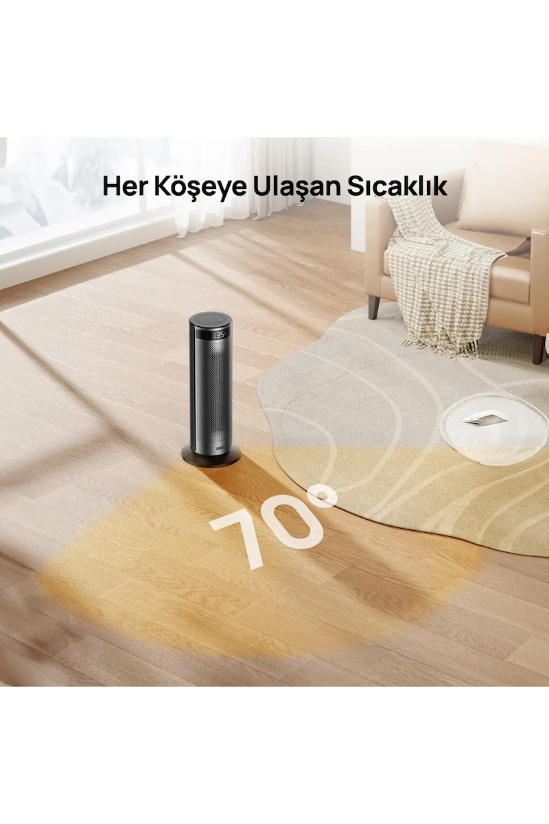 DREO Solaris 628 Akıllı Elektrikli Isıtıcı – Hızlı Isıtma, Sessiz Çalışma, Enerji Tasarruflu Isı Kontrolü