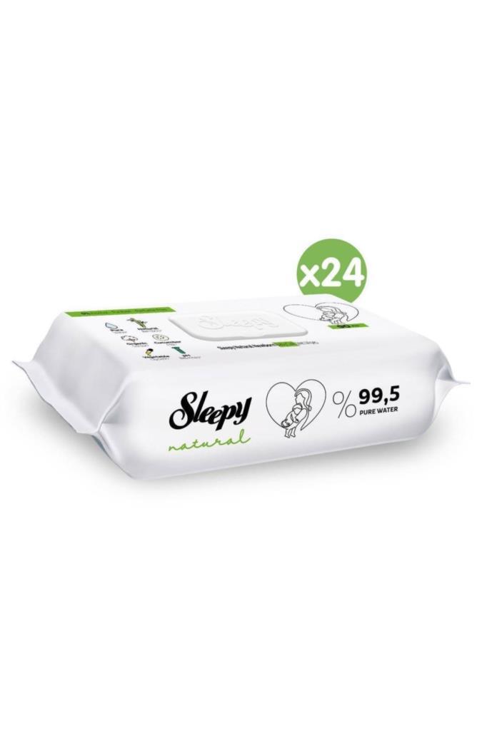 Sleepy Natural Yenidoğan - Alkolsüz 24 x 90 Yaprak 24 Paket Islak Mendil
