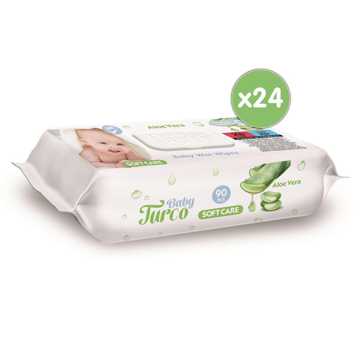 Baby Turco Softcare Aloe Vera Islak Bebek Havlusu 24x90 Yaprak