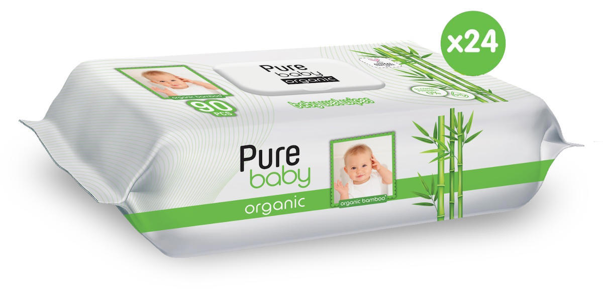 Pure Baby Organik Bambu Özlü Islak Havlu 24×90 (2160 Yaprak)