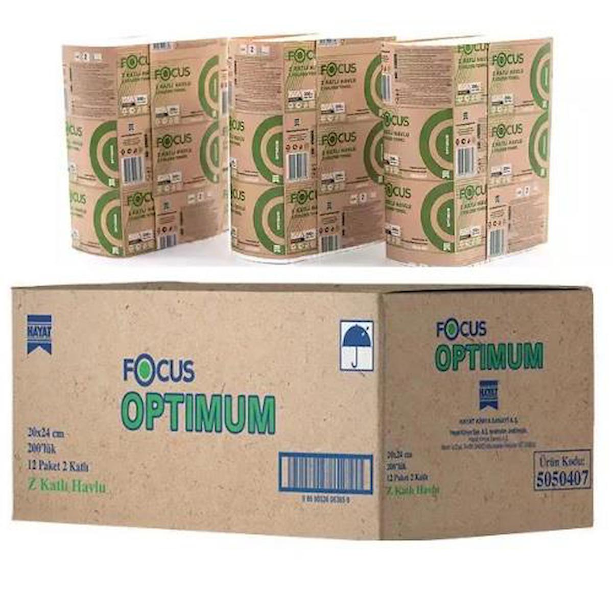 Focus Optimum Kağıt Havlu (Z Katlı) (20x24 cm) (200 lü) (12 Paket/Koli)