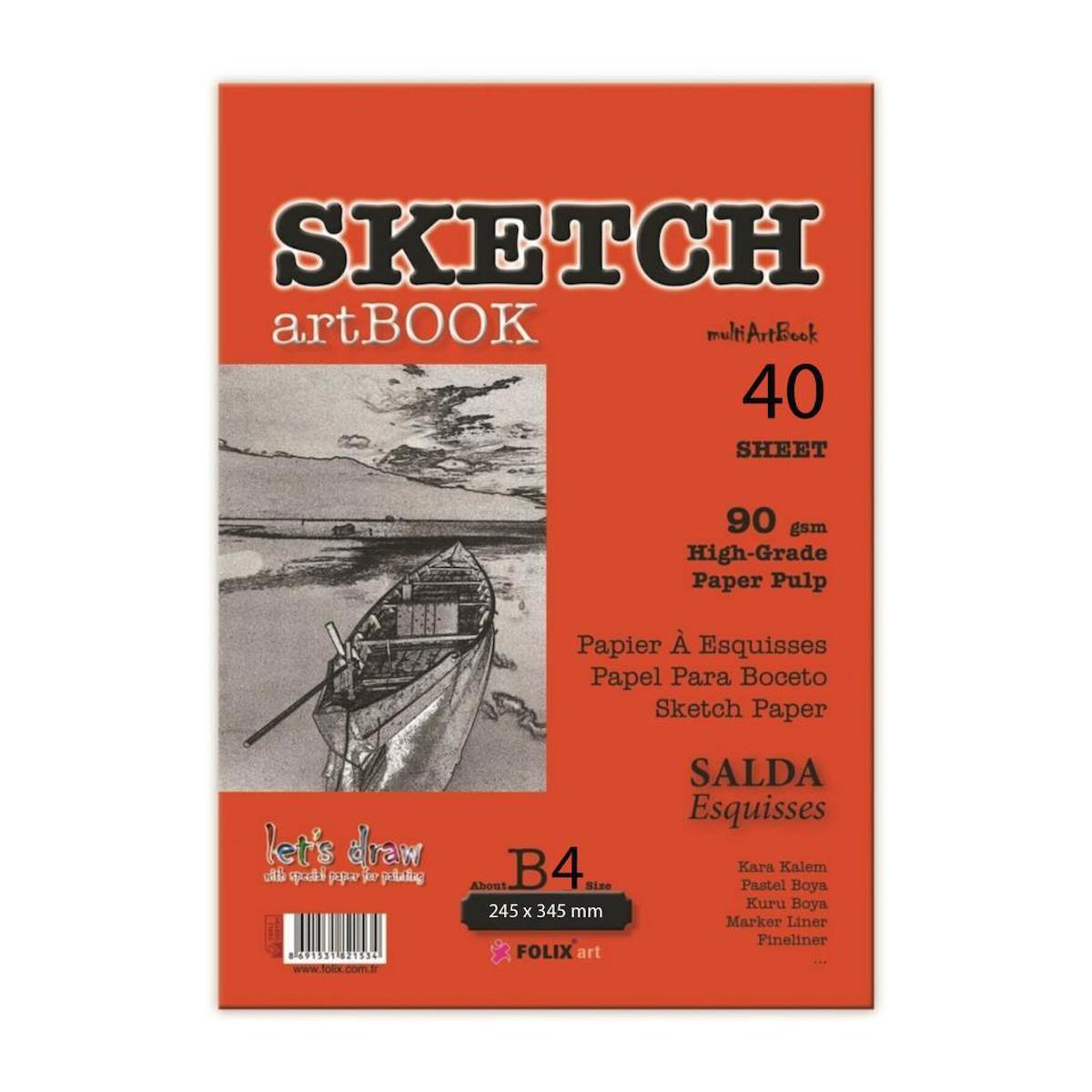 Folix Salda 24.5 x 34.5 Sketch Tutkallı Bloknot 40 Yaprak