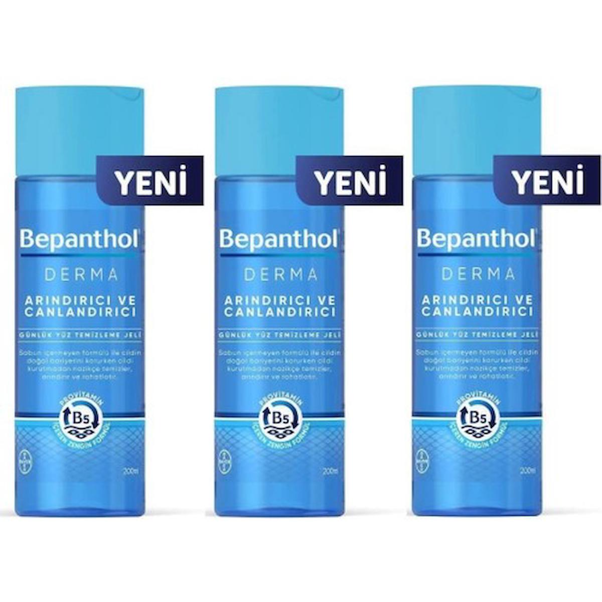 Bepanthol Derma Arındırıcı ve Canlandırıcı Günlük Yüz Temizleme Jeli 200 ml x 3