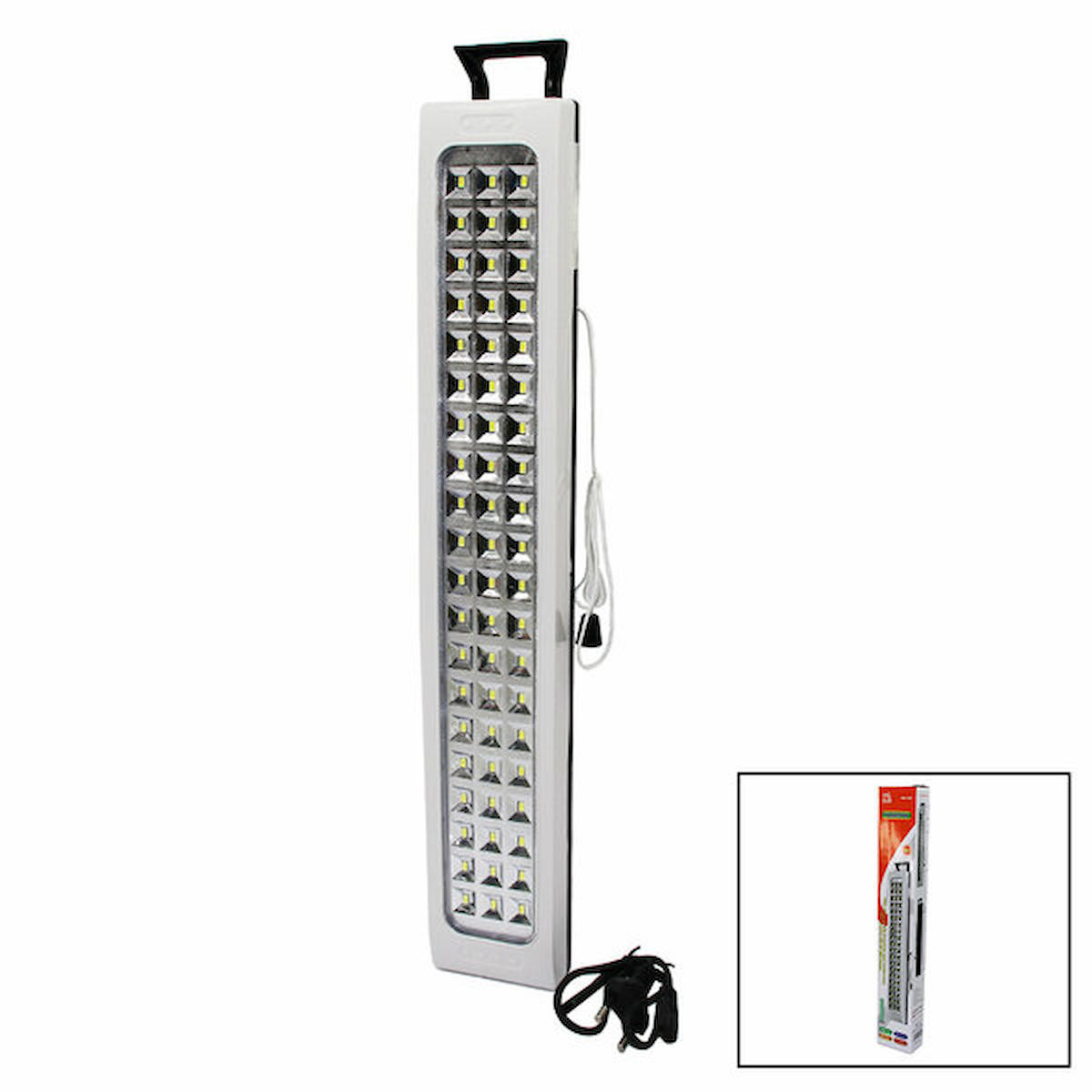 60SMD LED LAMBA IŞILDAK FENER FİŞ ŞARJLI & İPLİ AÇ KAPA & KULPLU