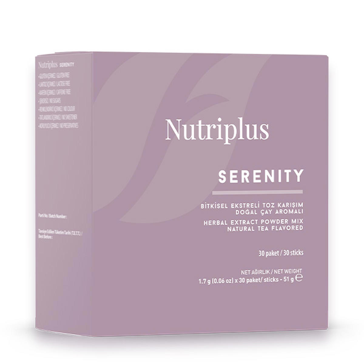 FARMASİ NUTRIPLUS SERENITY - EARL GREY AROMALI ÇÖZÜNEBİLİR ÇAY (1.7 G x 30)