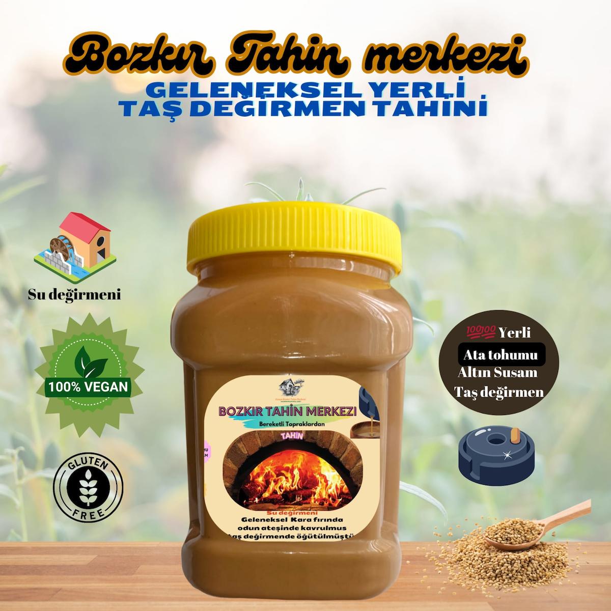 Bozkır Tahin Merkezi Yerli Ata Tohumu Altın Susam Tahini (Kavrulmuş) 930 gr ( su değirmeni)