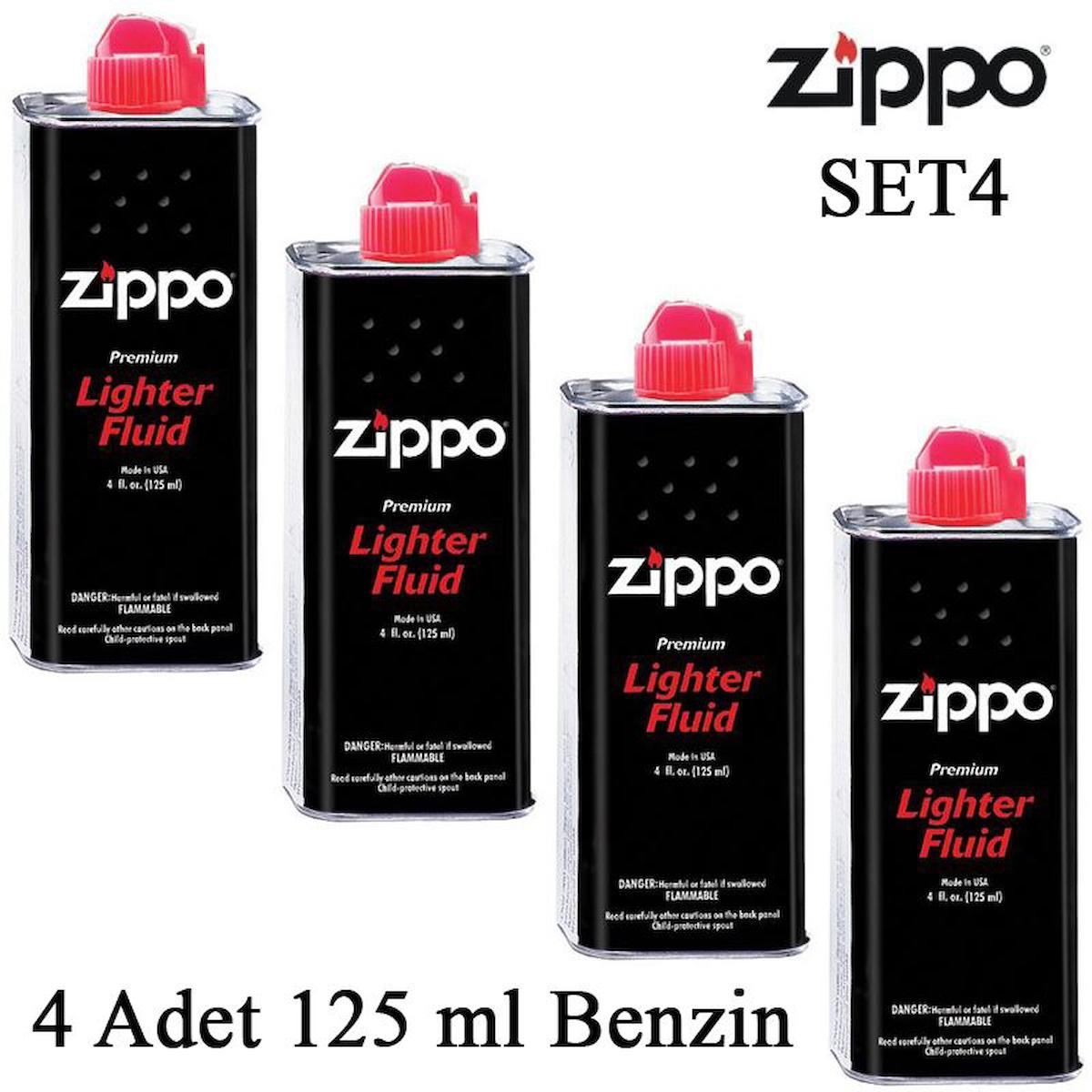 Zippo Çakmak ikmal Seti 4 Bidon Benzin Set4