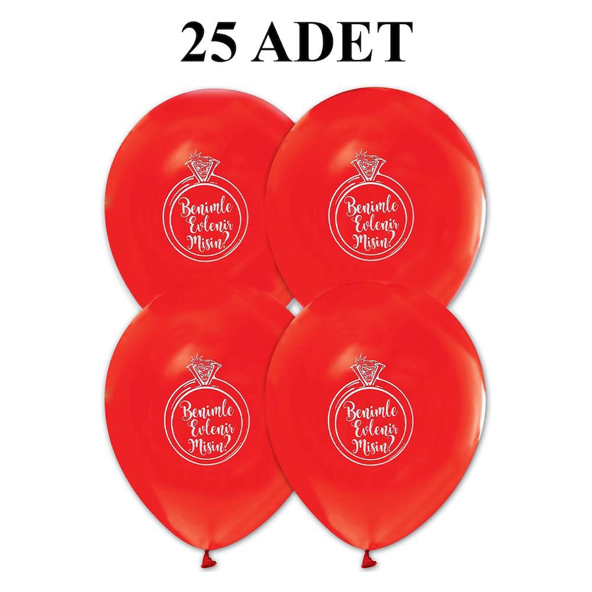 Chavin Benimle Evlenir misin 25 adet Kırmızı Balon mm24-25