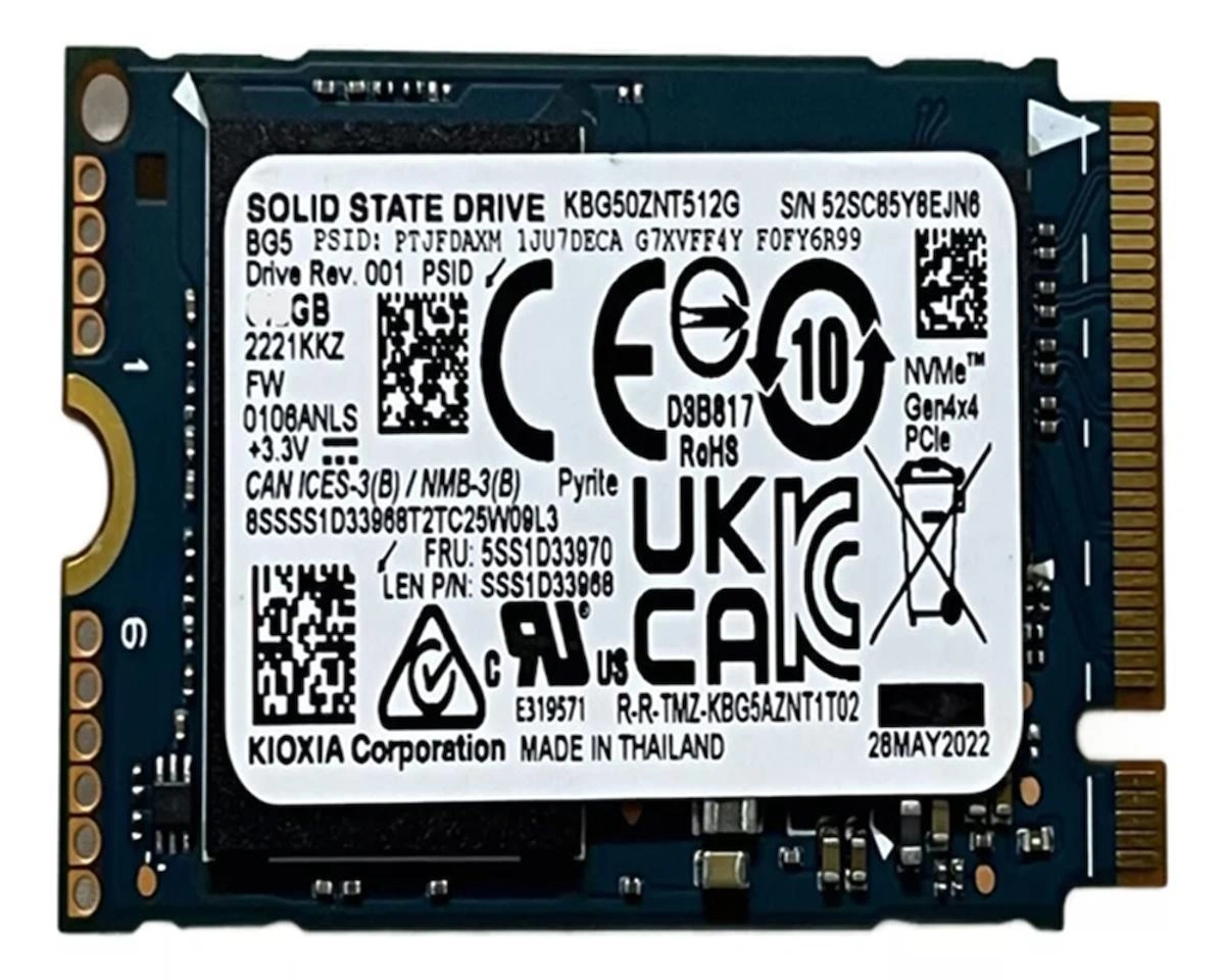 KIOXIA KBG50ZNT256G 256GB 2242 PCle G4V NVME M.2 SSD