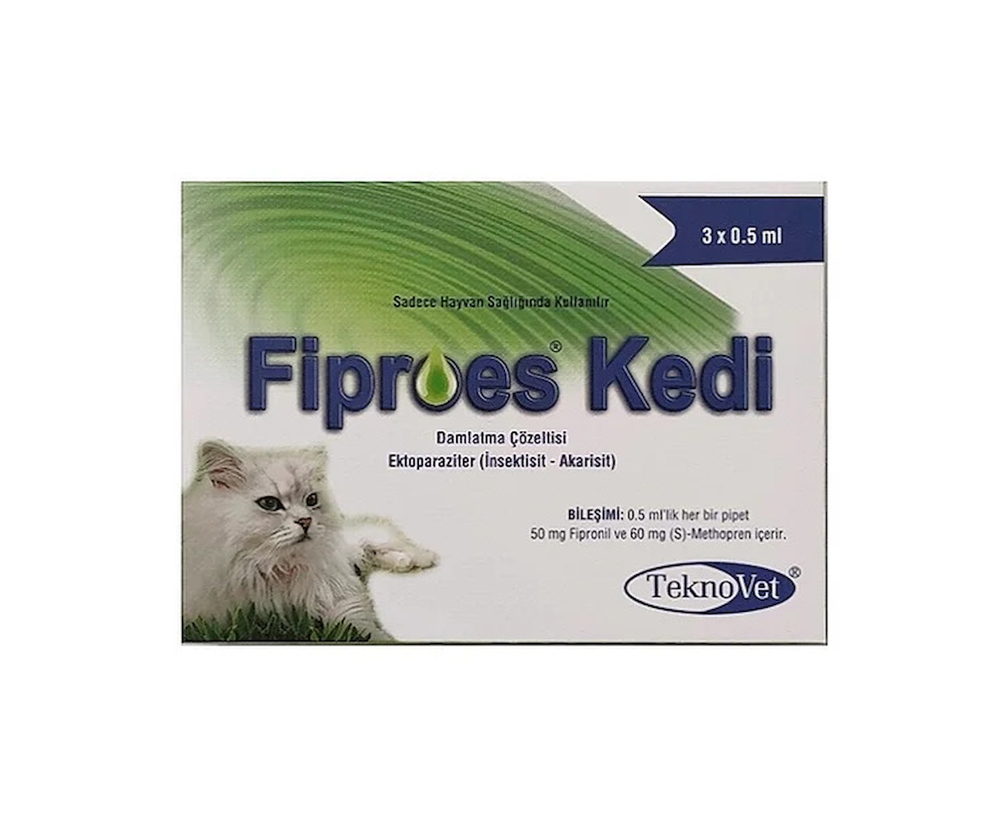 Fiproes Kedi Ense damlası 0.5 ML 3 Pipet SKT:2026