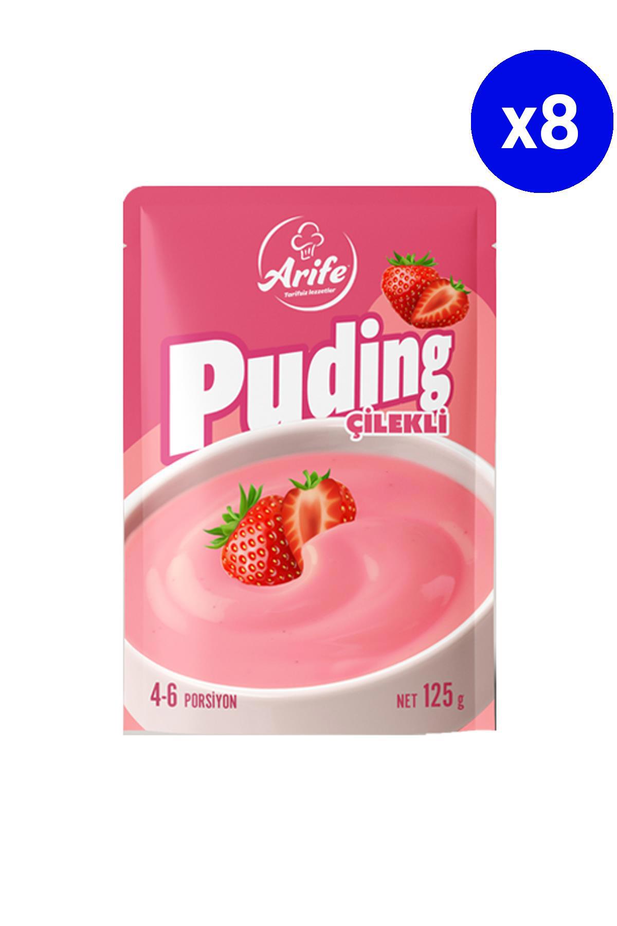 Arife Çilek Aromalı Puding 125 Gr x 8 Adet