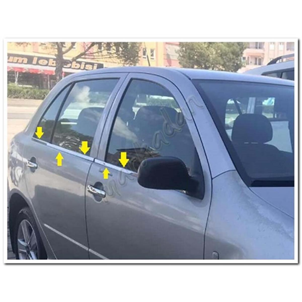 Markadan Skoda Fabia HB Krom Cam Çıtası 2000-2007 4 Parça Paslanmaz Çelik