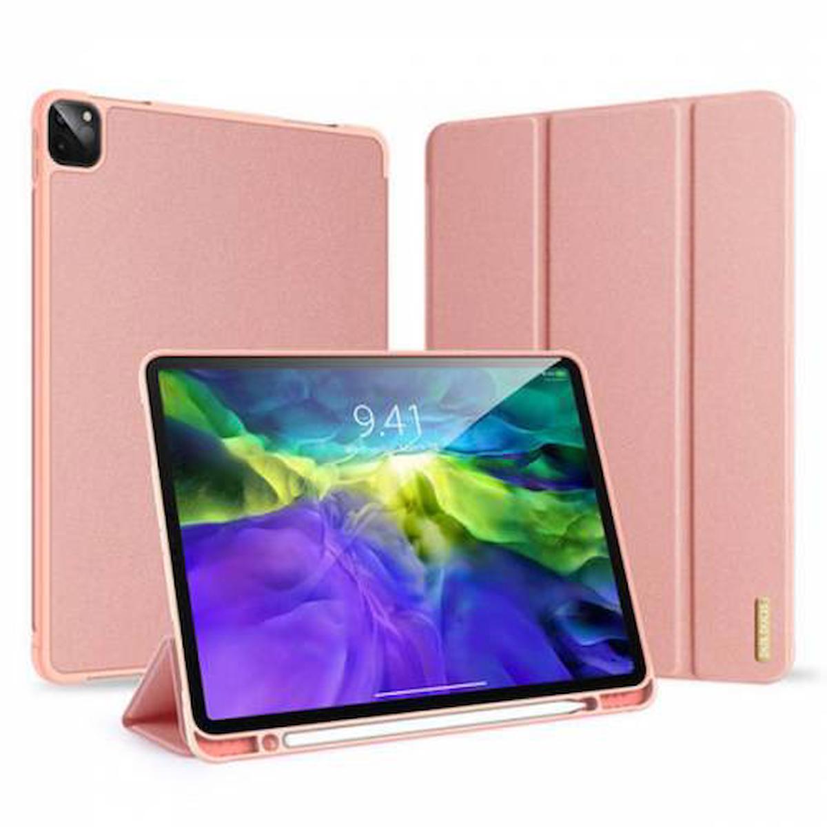 Polham iPad Pro 12.9 Kılıf iPad Pro 12.9 2020-2018 Kılıf Kalem Yerli Standlı Mıknatıslı Katlanabilir