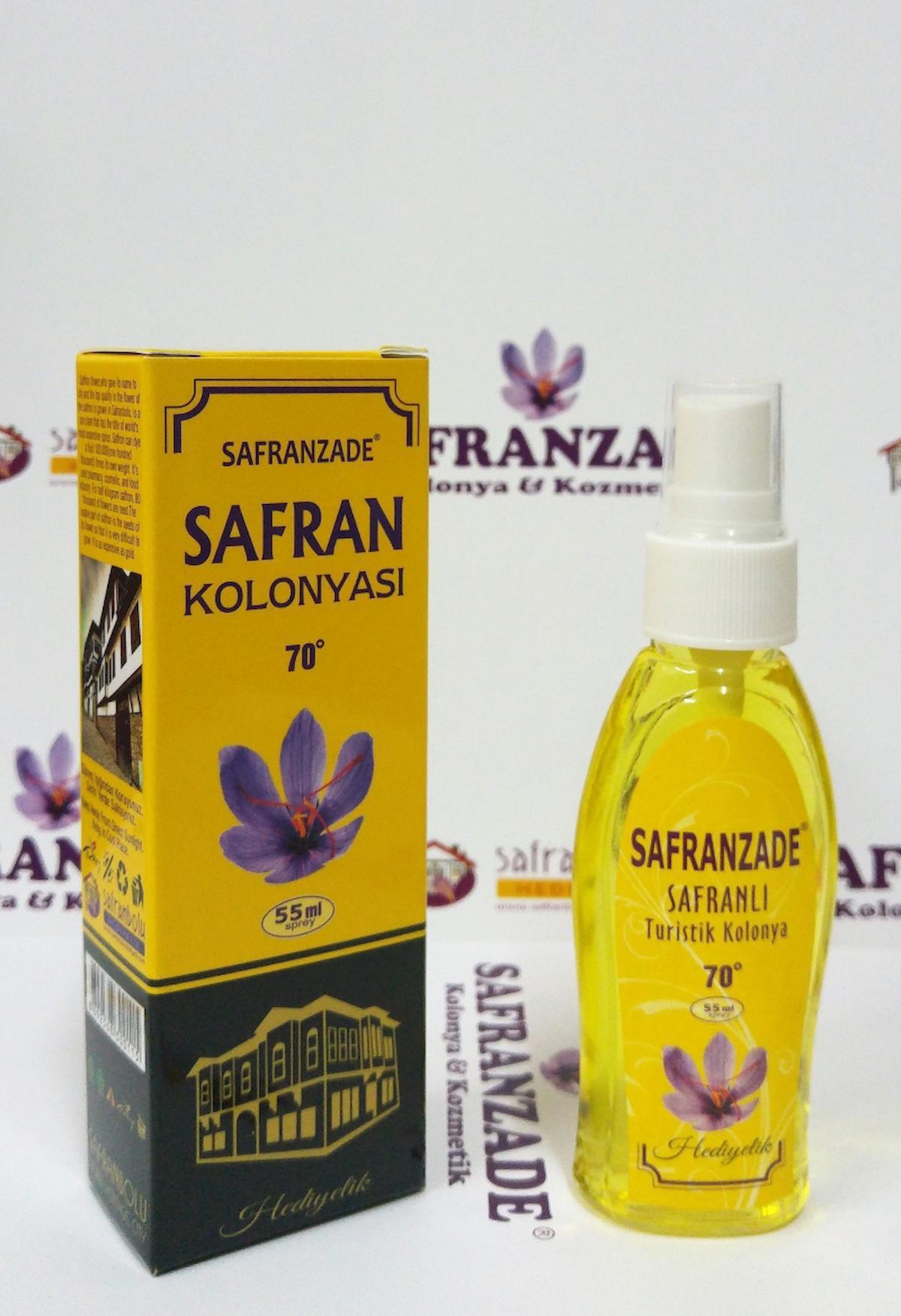 Safranzade Safran 70 Derece Sprey Pet Şişe 55 ml Kolonya