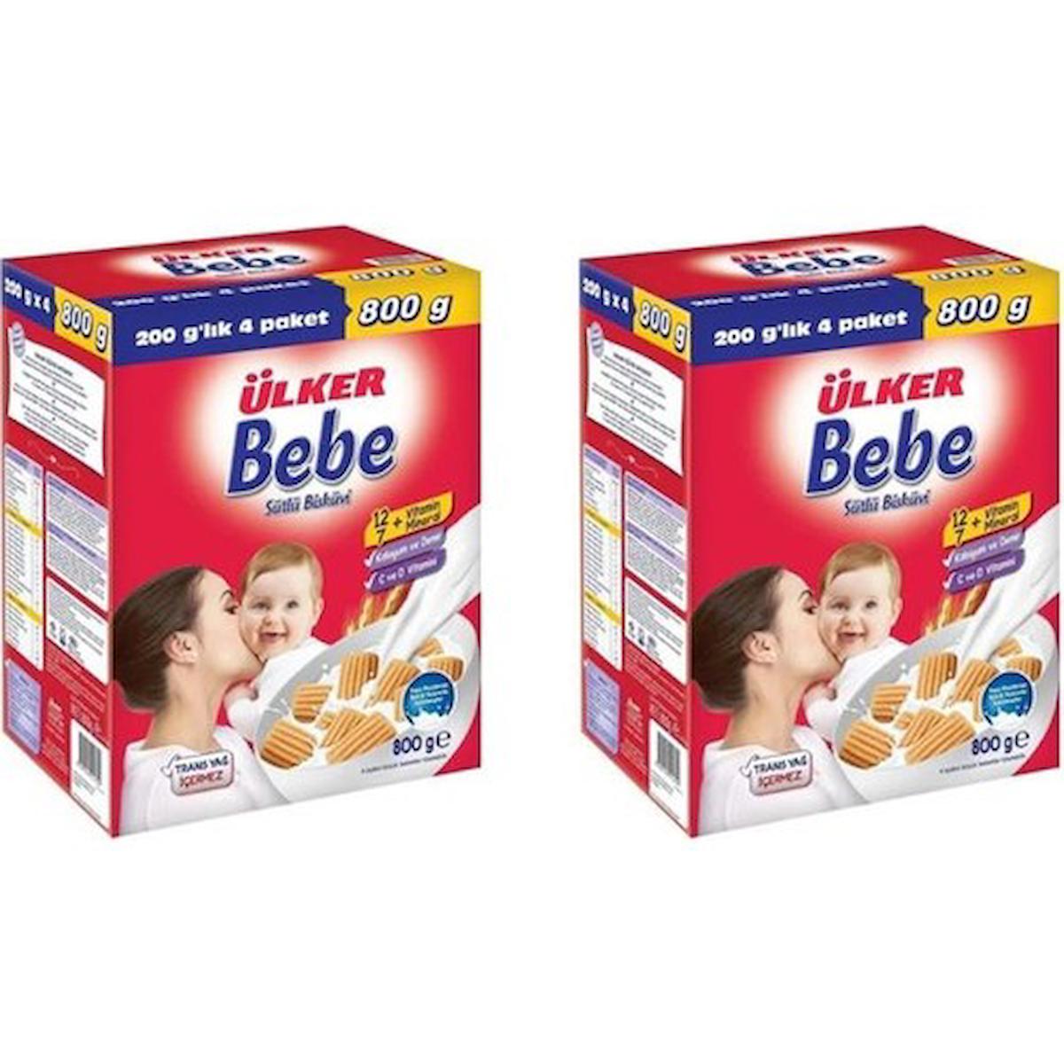 Ülker Bebe Sütlü Bisküvi 800 gr x 2 Adet